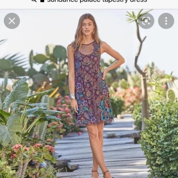 Sundance Dresses & Skirts - Sundance Palace Tapestry Embroidered Mesh Dress